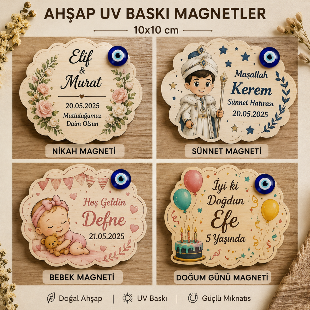Ahşap Uv Baskı Magnetler