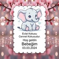 Kişiye Özel Bebek Magneti 8x5 cm Ahşap – UV Baskılı Doğum, Mevlüt & Baby Shower Hediyeliği (10 Adet)