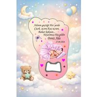 Kişiye Özel Bebek Açacak Magnet 10x6,5 cm – UV Baskılı Hoş Geldin Bebek Hediyeliği (10’lu Paket)