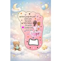 Kişiye Özel Bebek Açacak Magnet 10x6,5 cm – UV Baskılı Hoş Geldin Bebek Hediyeliği (10’lu Paket)