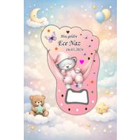Kişiye Özel Bebek Açacak Magnet 10x6,5 cm – UV Baskılı Hoş Geldin Bebek Hediyeliği (10’lu Paket)