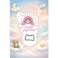 Kişiye Özel Bebek Açacak Magnet 10x6,5 cm – UV Baskılı Hoş Geldin Bebek Hediyeliği (10’lu Paket)