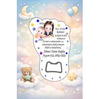 Kişiye Özel Bebek Açacak Magnet 10x6,5 cm – UV Baskılı Hoş Geldin Bebek Hediyeliği (10’lu Paket)