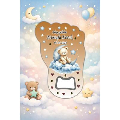 Kişiye Özel Bebek Açacak Magnet 10x6,5 cm – UV Baskılı Hoş Geldin Bebek Hediyeliği (10’lu Paket)