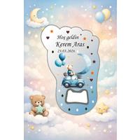 Kişiye Özel Bebek Açacak Magnet 10x6,5 cm – UV Baskılı Hoş Geldin Bebek Hediyeliği (10’lu Paket)