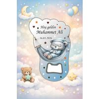 Kişiye Özel Bebek Açacak Magnet 10x6,5 cm – UV Baskılı Hoş Geldin Bebek Hediyeliği (10’lu Paket)