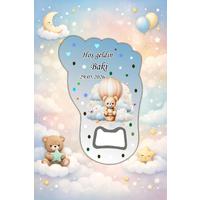 Kişiye Özel Bebek Açacak Magnet 10x6,5 cm – UV Baskılı Hoş Geldin Bebek Hediyeliği (10’lu Paket)