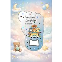 Kişiye Özel Bebek Açacak Magnet 10x6,5 cm – UV Baskılı Hoş Geldin Bebek Hediyeliği (10’lu Paket)