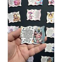 Kişiye Özel Bebek Magneti 8x6 cm Ahşap – UV Baskılı Doğum, Mevlüt & Baby Shower Hediyeliği (10 Adet)
