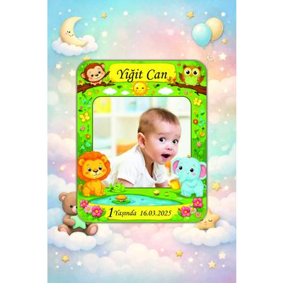 Kişiye Özel Resimli Bebek Magneti 10x8 cm (10 Adet) – Ahşap UV Baskılı Fotoğraflı Doğum Günü & Hatıra Magneti