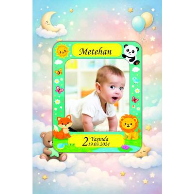 Kişiye Özel Resimli Bebek Magneti 10x8 cm (10 Adet) – Ahşap UV Baskılı Fotoğraflı Doğum Günü & Hatıra Magneti