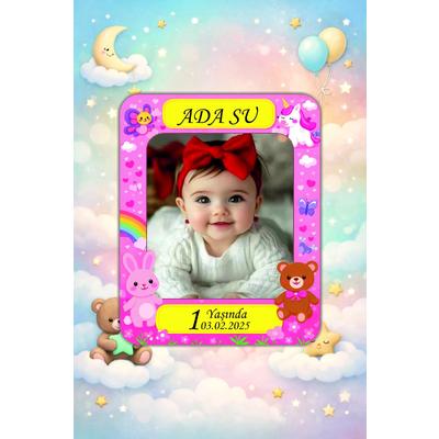 Kişiye Özel Resimli Bebek Magneti 10x8 cm (10 Adet) – Ahşap UV Baskılı Fotoğraflı Doğum Günü & Hatıra Magneti