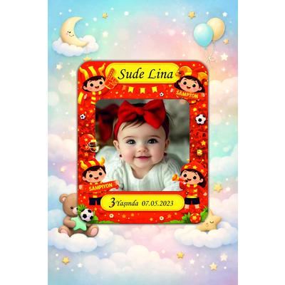 Kişiye Özel Resimli Bebek Magneti 10x8 cm (10 Adet) – Ahşap UV Baskılı Fotoğraflı Doğum Günü & Hatıra Magneti