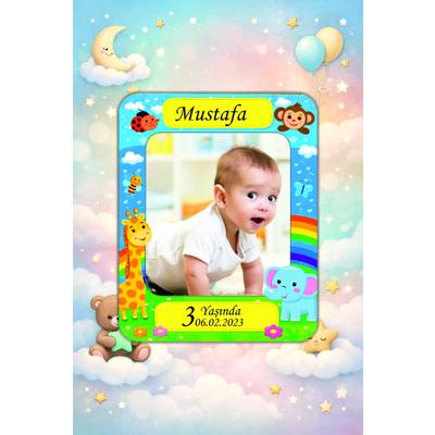 Kişiye Özel Resimli Bebek Magneti 10x8 cm (10 Adet) – Ahşap UV Baskılı Fotoğraflı Doğum Günü & Hatıra Magneti