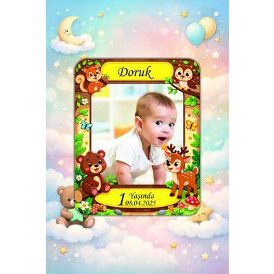 Kişiye Özel Resimli Bebek Magneti 10x8 cm (10 Adet) – Ahşap UV Baskılı Fotoğraflı Doğum Günü & Hatıra Magneti