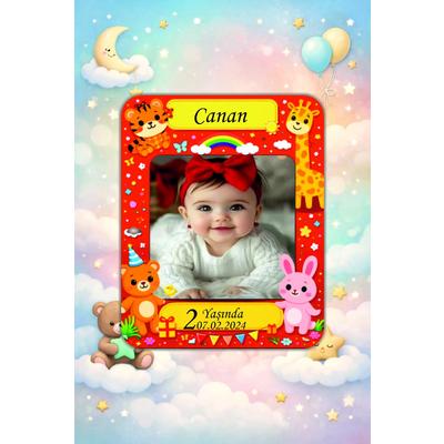 Kişiye Özel Resimli Bebek Magneti 10x8 cm (10 Adet) – Ahşap UV Baskılı Fotoğraflı Doğum Günü & Hatıra Magneti