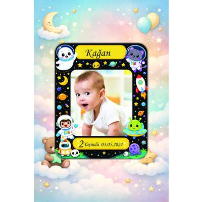Kişiye Özel Resimli Bebek Magneti 10x8 cm (10 Adet) – Ahşap UV Baskılı Fotoğraflı Doğum Günü & Hatıra Magneti