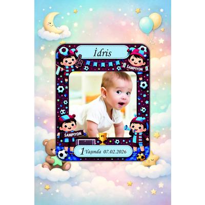 Kişiye Özel Resimli Bebek Magneti 10x8 cm (10 Adet) – Ahşap UV Baskılı Fotoğraflı Doğum Günü & Hatıra Magneti