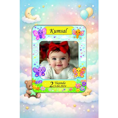 Kişiye Özel Resimli Bebek Magneti 10x8 cm (10 Adet) – Ahşap UV Baskılı Fotoğraflı Doğum Günü & Hatıra Magneti