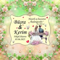 Kişiye Özel Ahşap Nikah Magneti 8x6 cm – UV Baskılı Söz, Nişan ve Nikah Hediyeliği (10 Adet)